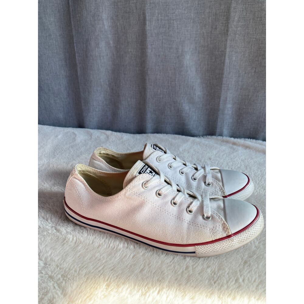 Converse All Star Dainty Low Top White Canvas Sneakers Women's Size 9
